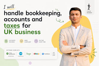 handle bookkeeping, accounts and taxes for UK business