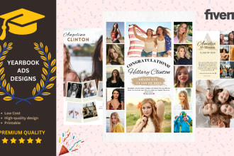 create a yearbook ad photocollage printable with unique editorial style