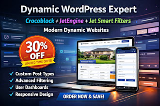 build a dynamic wordpress website using crocoblock jetengine jet smart filters
