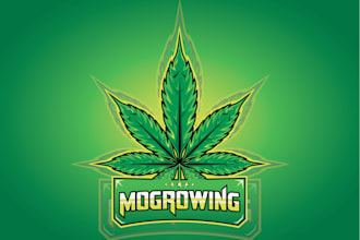 cannabis marijuana weed and hemp logo design