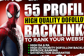 provide 55 manual dofollow high quality profile backlinks