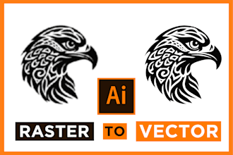 turn logo into vector tracing, raster to vectorize image, convert to vector art