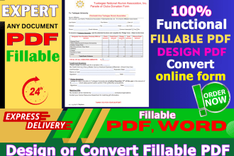 create fillable pdf forms design fillable pdf form or  invoice within 2 hours