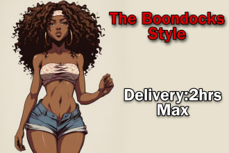 design custom 2d images in the boondocks style
