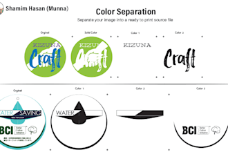 color separation for t shirt and label screen printing in 1 day