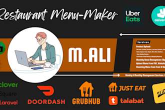 make online restaurant menu on uber eats, grubhub, doordash, ubereats