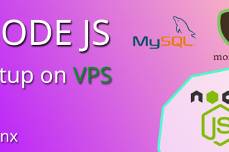 setup nodejs backend with any database on vps