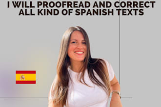 proofread and correct all kind of spanish texts