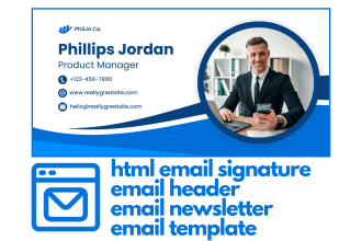 create HTML email signature, email template, email copywriting, email marketing