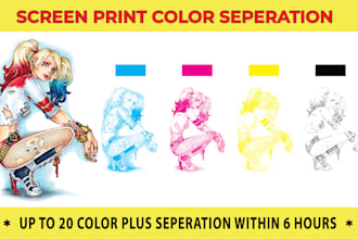 do spot and cmyk color separation for your screen print