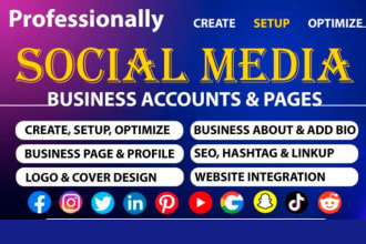 set up your social media accounts and optimize with all types of design