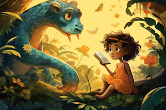 draw children book illustrations and kids cover illustration