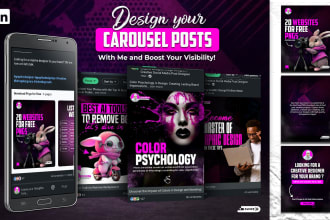 design professional linkedin cover and carousel posts