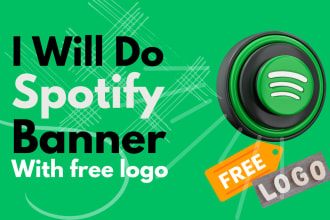 do eye catching spotify and soundcloud banner with free logo
