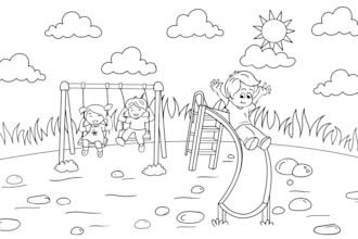 create digital coloring book pages for children