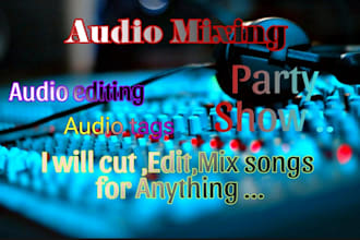 cut,edit,mix,tags songs for your party, dance