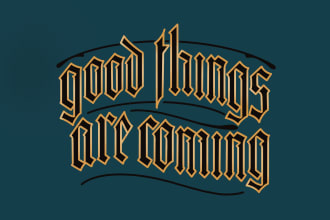 made gothic blackletter handlettering, typography, font logo