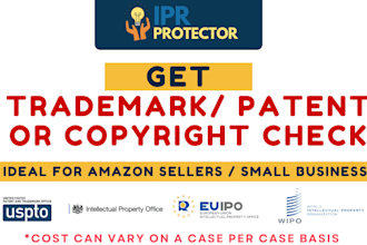 trademark or patent search for USA, UK, canada, australia or european countries