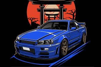 draw awesome vector car illustration for t shirt design