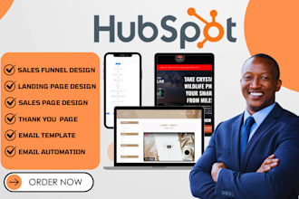 setup your hubspot CRM, sales funnel, landing page, hubspot