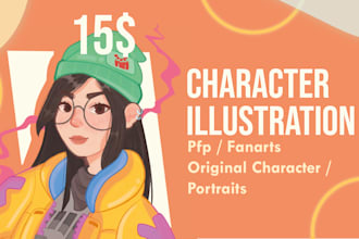 draw a character, oc, stream avatar, dnd, fanart or pfp