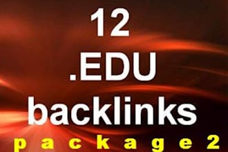 create 12 EDU profile backlinks on PR8 and PR7 domains package2
