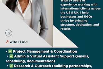 be your remote project manager and virtual assistant