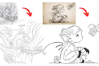 do vector tracing, raster to vector, outline drawing of any image or sketch
