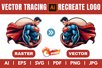 vector trace, redraw, and recreate your logo to ai, eps, svg, PDF, png, jpg