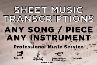 transcribe any song and create sheet music in PDF or midi