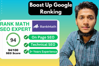 set up rank math on page SEO with 90 score for google ranking
