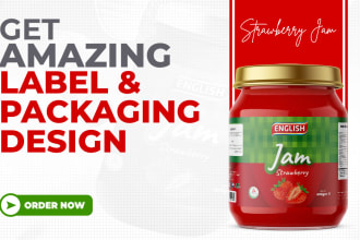 design food label design with 3d mockup