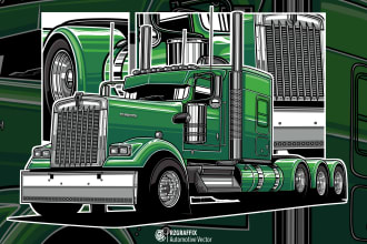 draw your truck into vector illustration from your photo
