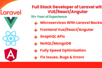 develop mobile apps backend in PHP laravel with UI in vuejs, reactjs, angularjs