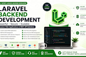 develop PHP laravel rest API backend and web application