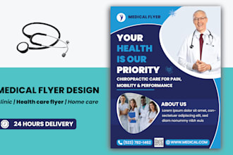 design professional medical, health care home care flyer to grow your business