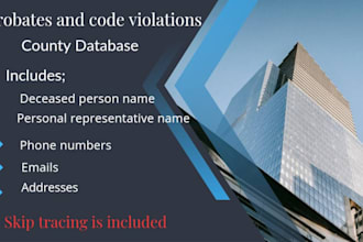 pull active probates, code violations leads with skiptracing