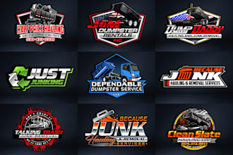 design recycling, hauling service and junk removal logo