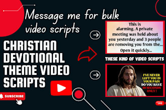 write script for christian devotional theme videos for youtube channel