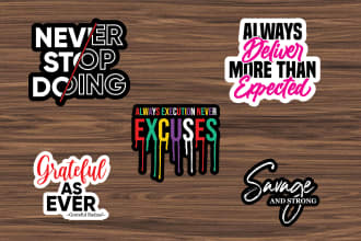create custom typography sticker design for you