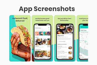 create best app screenshots design for app store and play store
