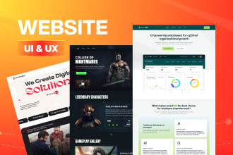 do website ui ux to create website ui, website mockup, web template, wireframe