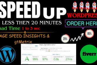 do wordpress website speed  optimization, improve page speed