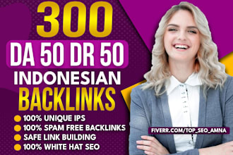 create da 50 DR 50 plus indonesian indo contextual dofollow SEO backlinks