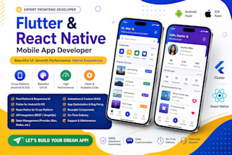 develop flutter and react native mobile app UI frontend developer