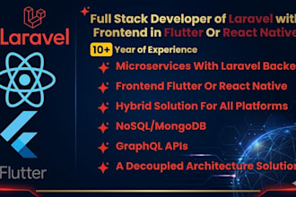 develop mobile apps backend in PHP laravel with UI in flutter and react native