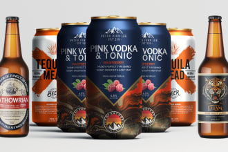 do label or logo for beer, juice, beverage, energy drink, drinks, water, soda