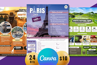 do professional travel post and flyer design services in canva