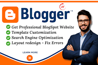 customize or redesign blogspot website or blogger template
