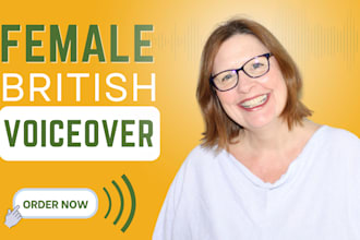 deliver a british female english voice over for childrens audiobooks